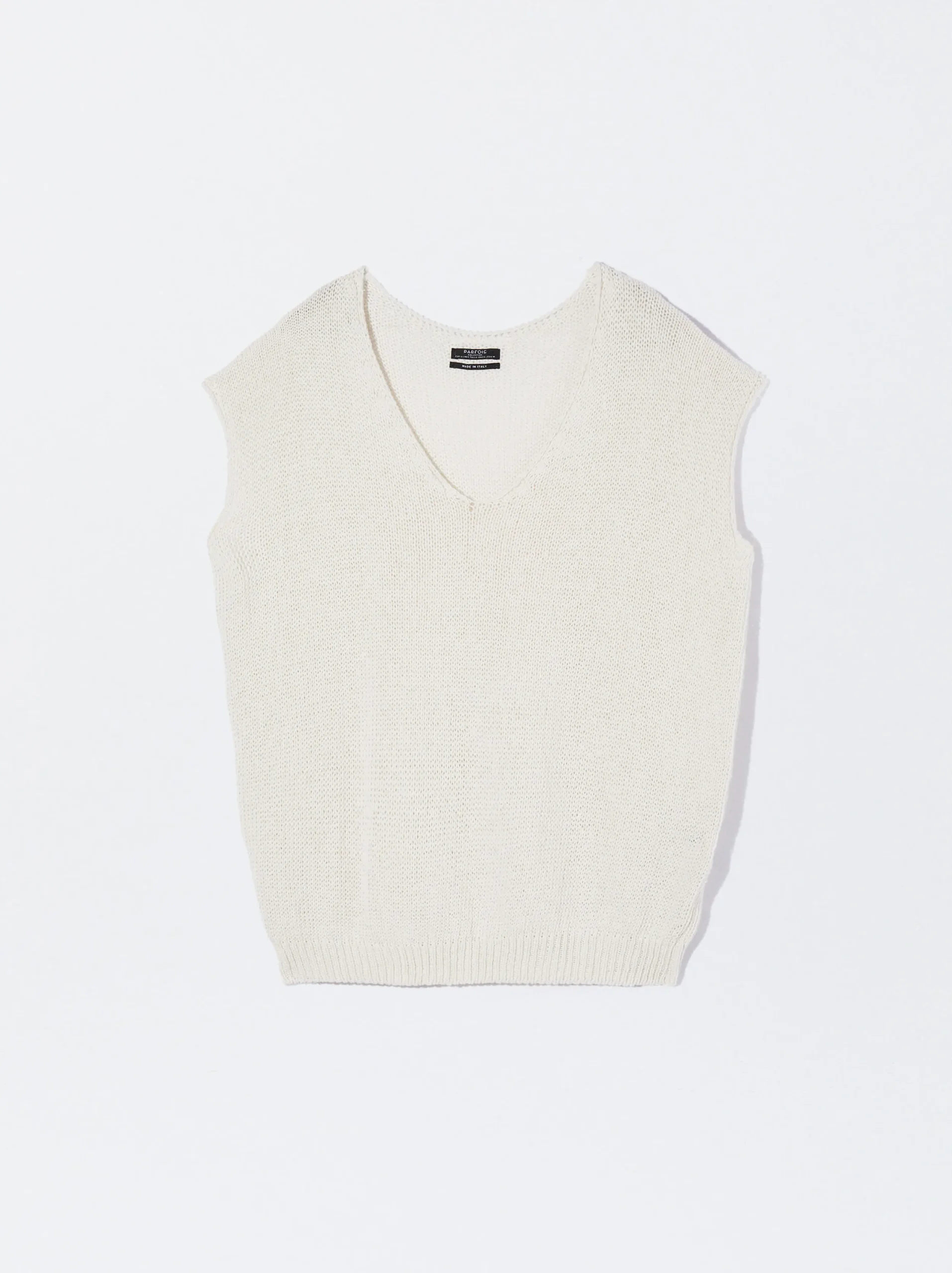 PARFOIS Top Básico Algodón Beige Outlet