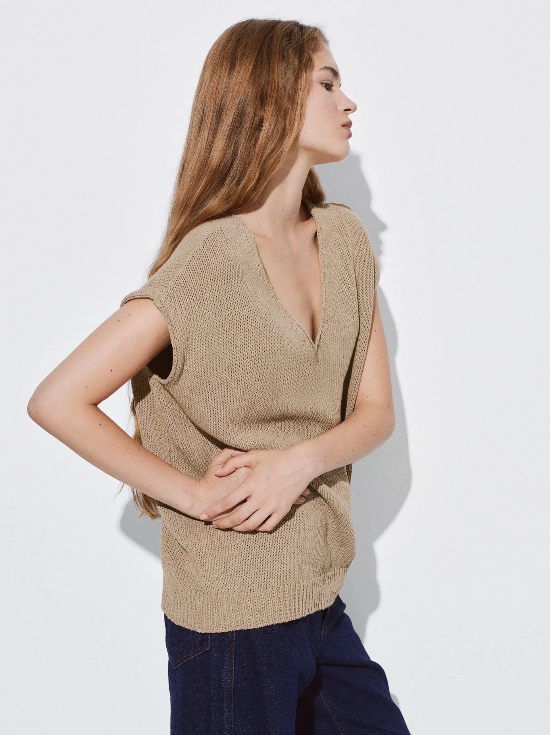 PARFOIS Top Básico Algodón Blanco New