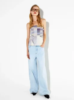 PARFOIS Top Bandeau Estampado Multicor Discount