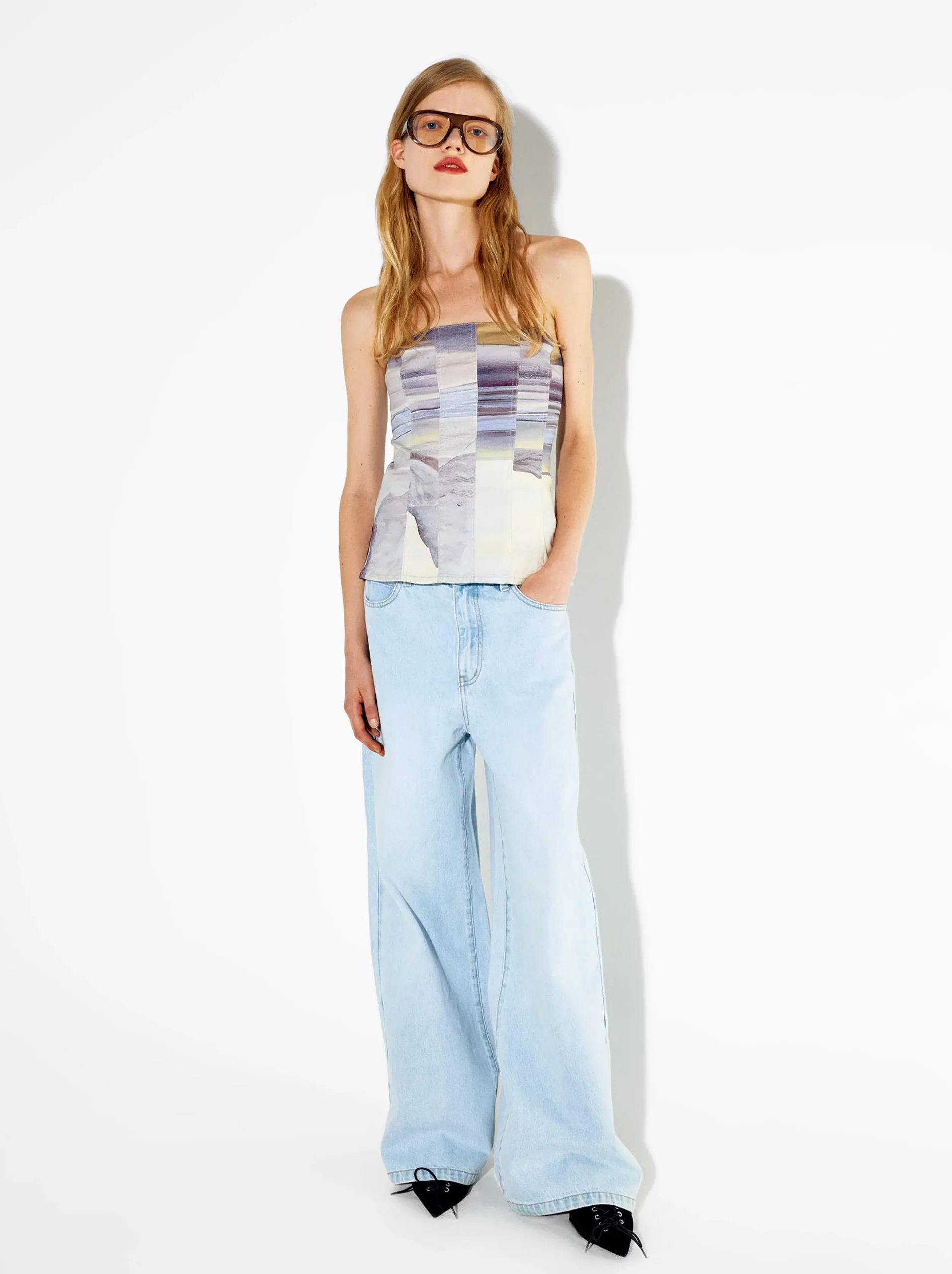 PARFOIS Top Bandeau Estampado Multicor Discount