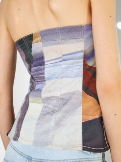 PARFOIS Top Bandeau Estampado Multicor Discount