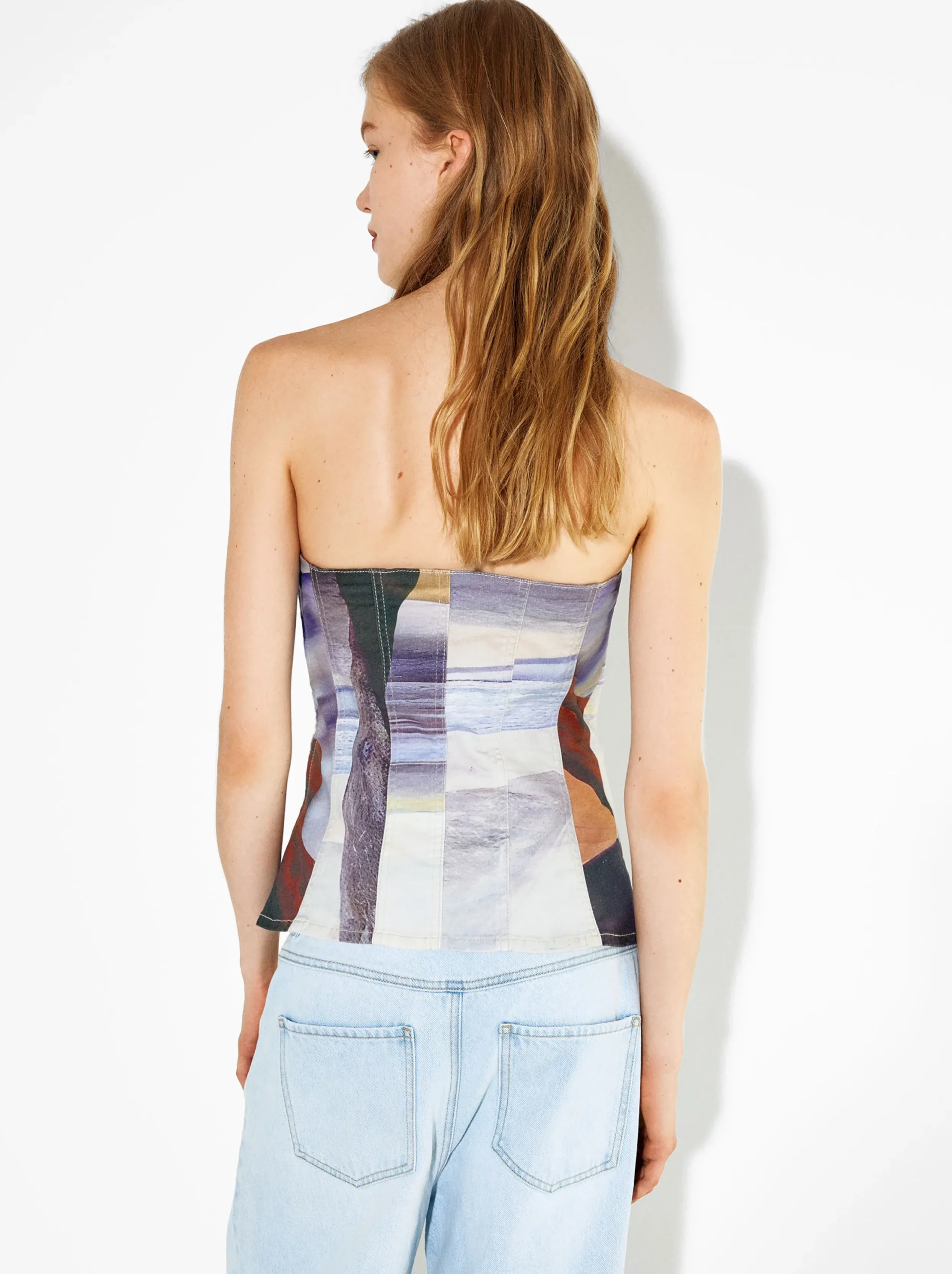PARFOIS Top Bandeau Estampado Multicor Discount