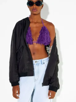 PARFOIS Top Con Pelo Violeta Cheap