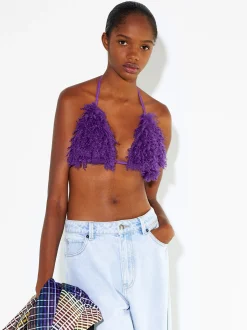 PARFOIS Top Con Pelo Violeta Cheap