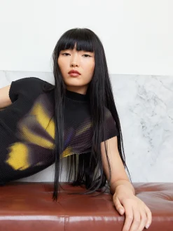 PARFOIS Top Con Textura Negro Shop