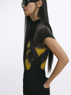 PARFOIS Top Con Textura Negro Shop
