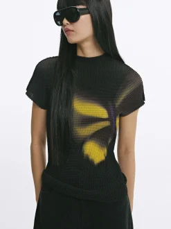 PARFOIS Top Con Textura Negro Shop