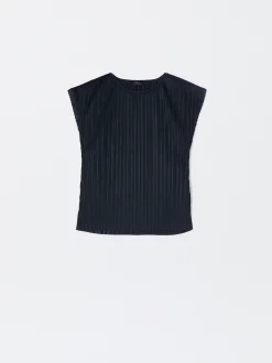 PARFOIS Top Plisado Gris Fashion