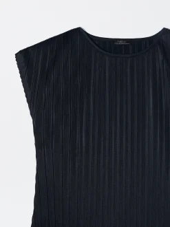 PARFOIS Top Plisado Gris Fashion