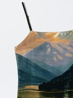 PARFOIS Vestido Asimétrico De Terciopelo Con Flecos Multicor Cheap
