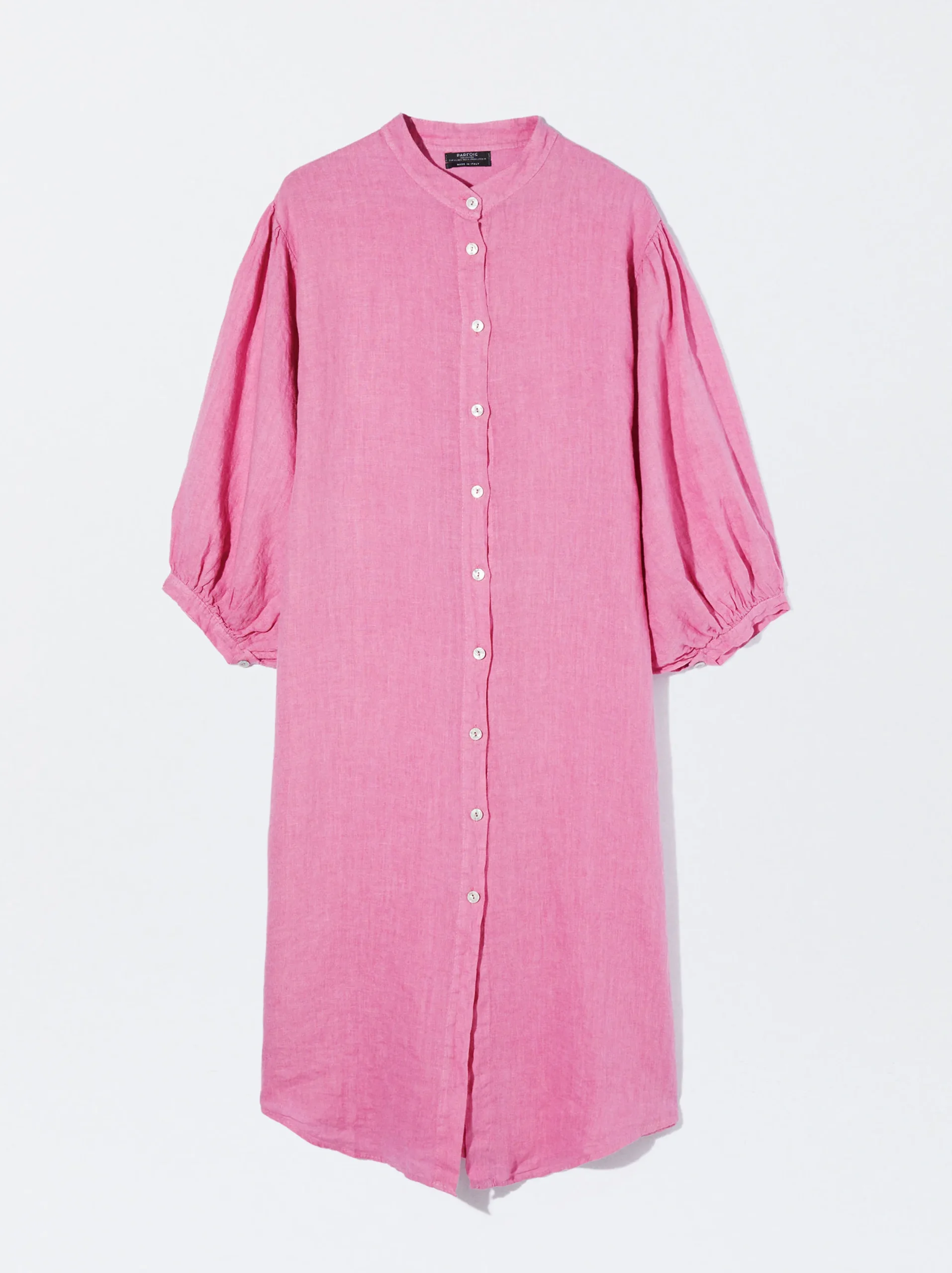PARFOIS Vestido Camisero 100% Lino Rosa Best