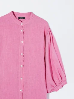 PARFOIS Vestido Camisero 100% Lino Rosa Best