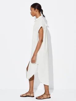 PARFOIS Vestido Camisero Algod&oacute;n Blanco Hot