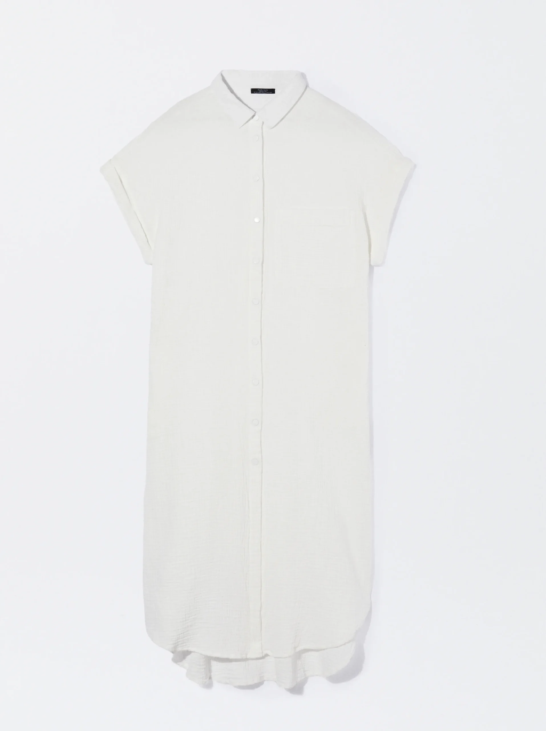 PARFOIS Vestido Camisero Algodón Blanco Hot