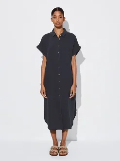 PARFOIS Vestido Camisero Algodón Gris Online