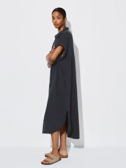 PARFOIS Vestido Camisero Algod&oacute;n Gris Online