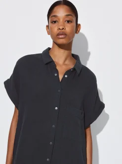 PARFOIS Vestido Camisero Algodón Gris Online