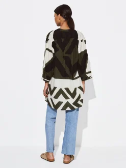 PARFOIS Vestido Camisero Algodón Con Impresión Multicor Hot