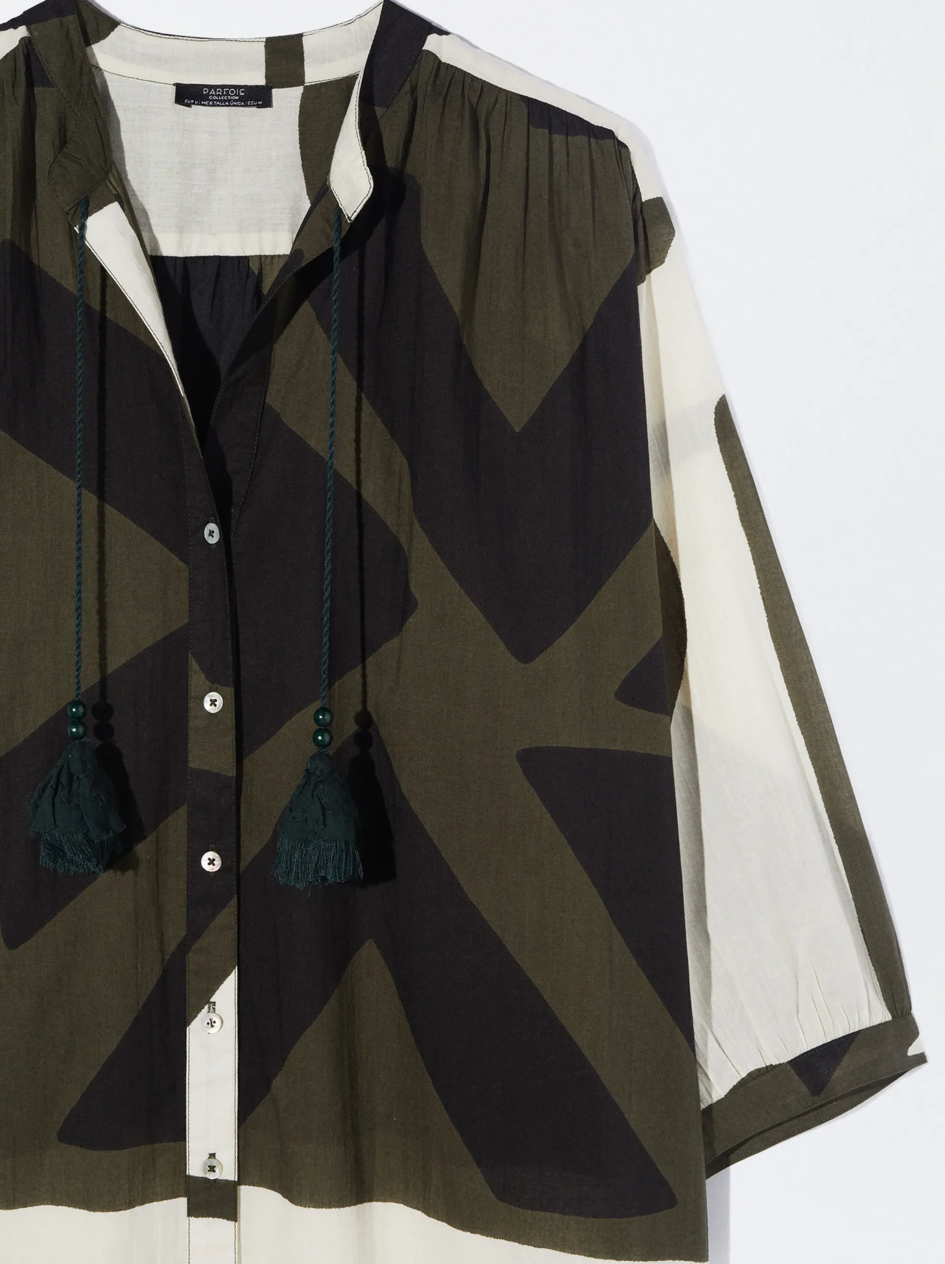 PARFOIS Vestido Camisero Algodón Con Impresión Multicor Hot