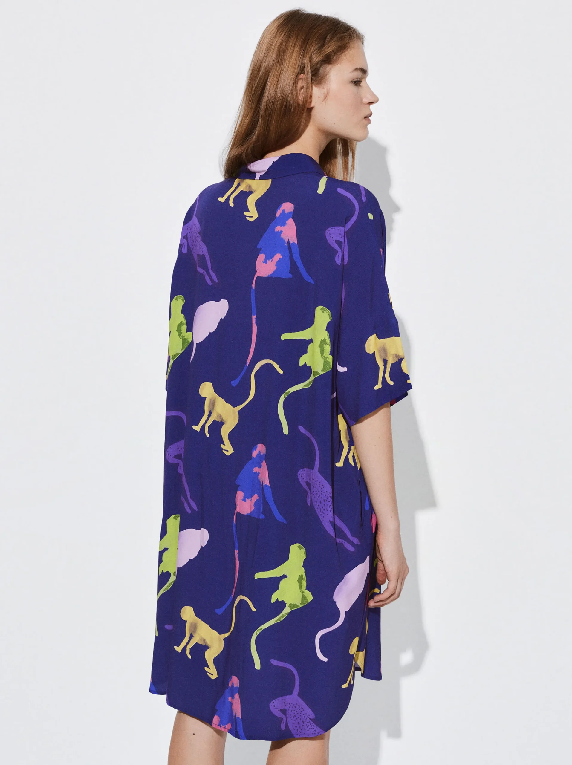 PARFOIS Vestido Camisero Estampado Multicor New