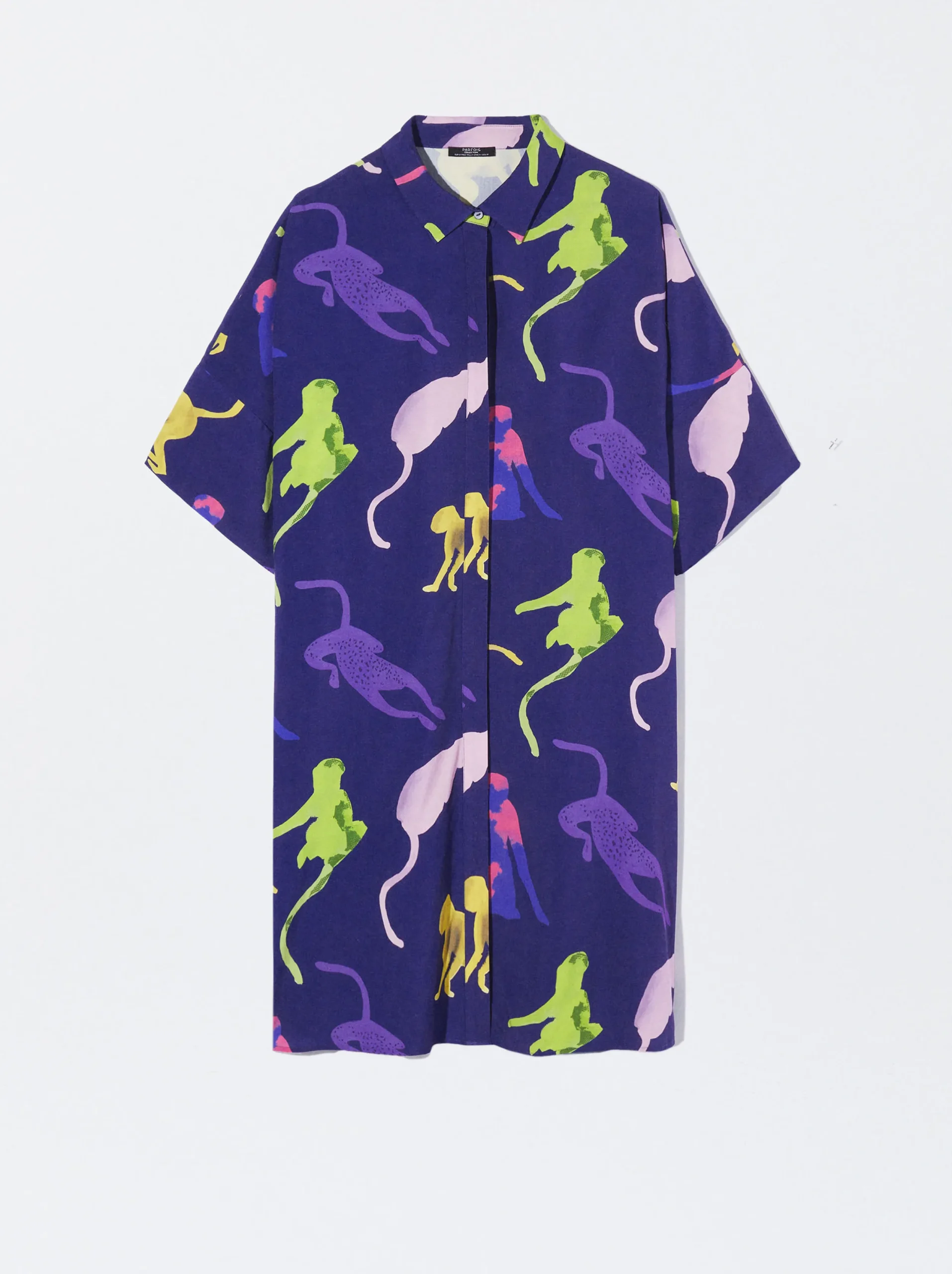 PARFOIS Vestido Camisero Estampado Multicor New
