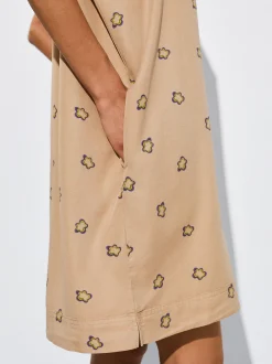 PARFOIS Vestido Camisero Estampado Beige Cheap