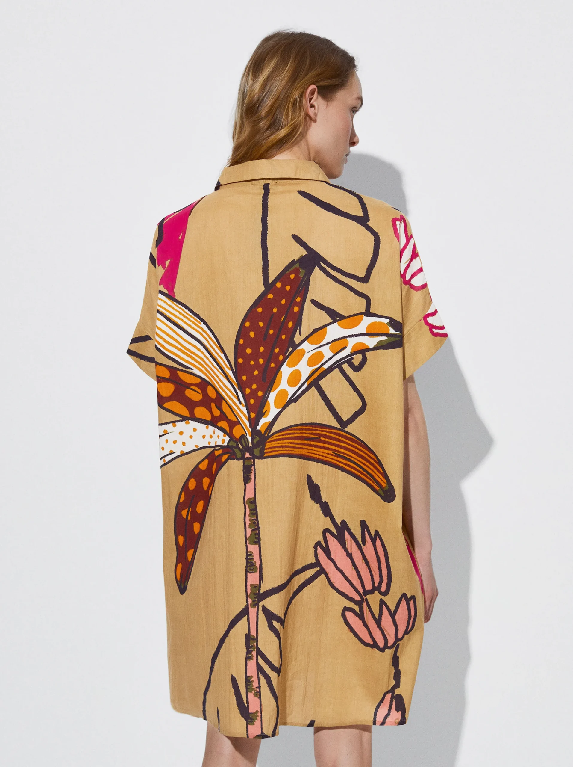 PARFOIS Vestido Camisero Estampado Multicor New