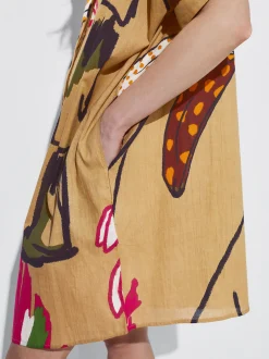 PARFOIS Vestido Camisero Estampado Multicor New
