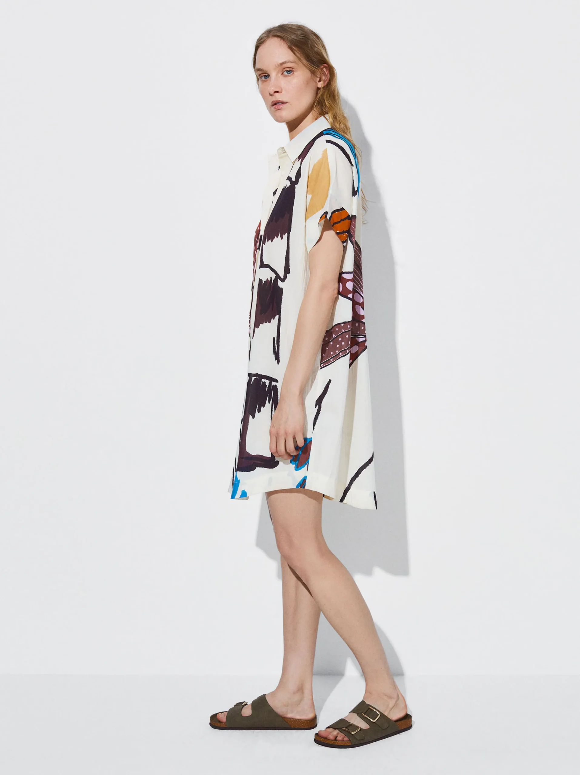 PARFOIS Vestido Camisero Estampado Multicor New
