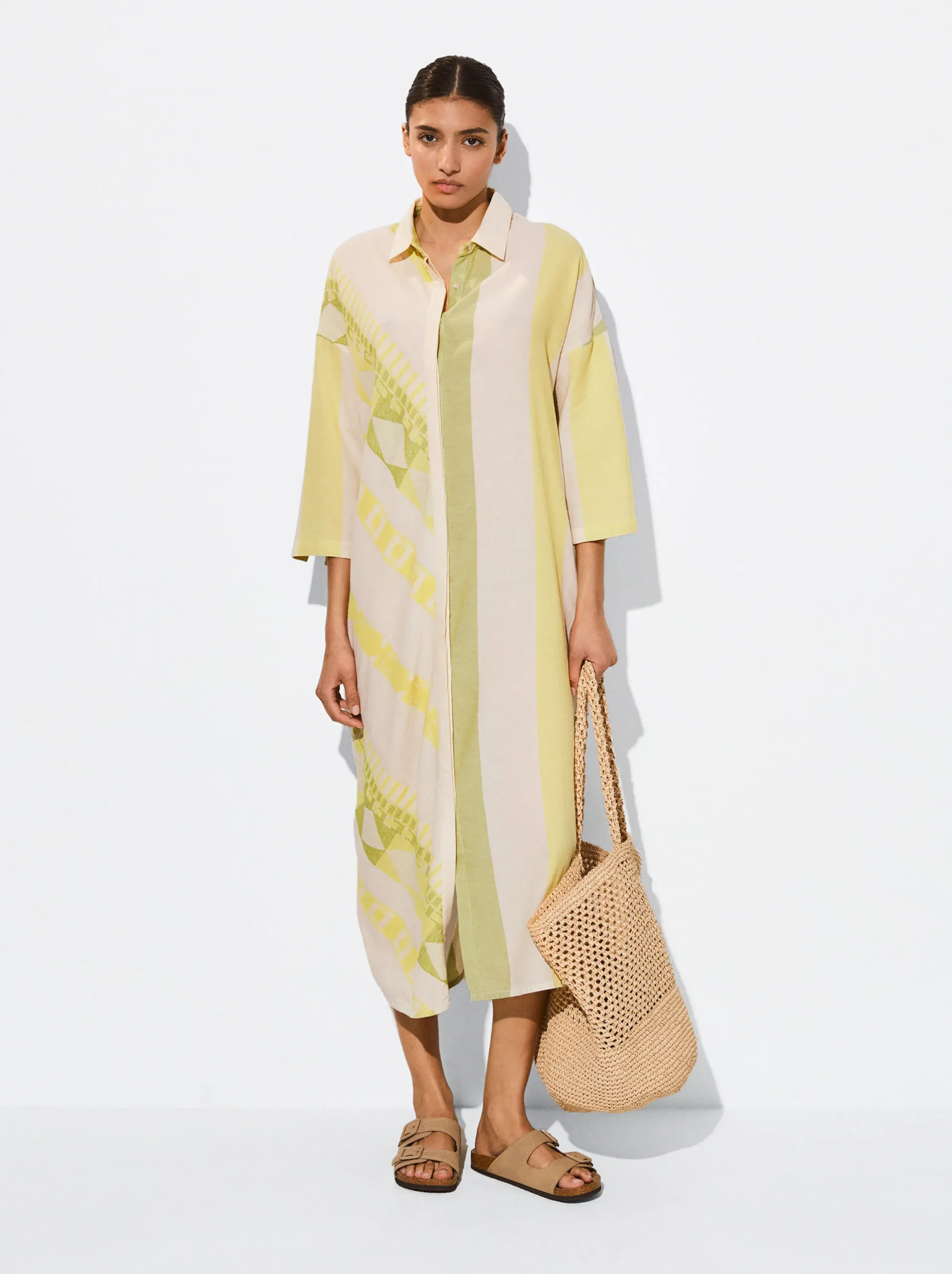 PARFOIS Vestido Camisero Estampado Multicor Clearance