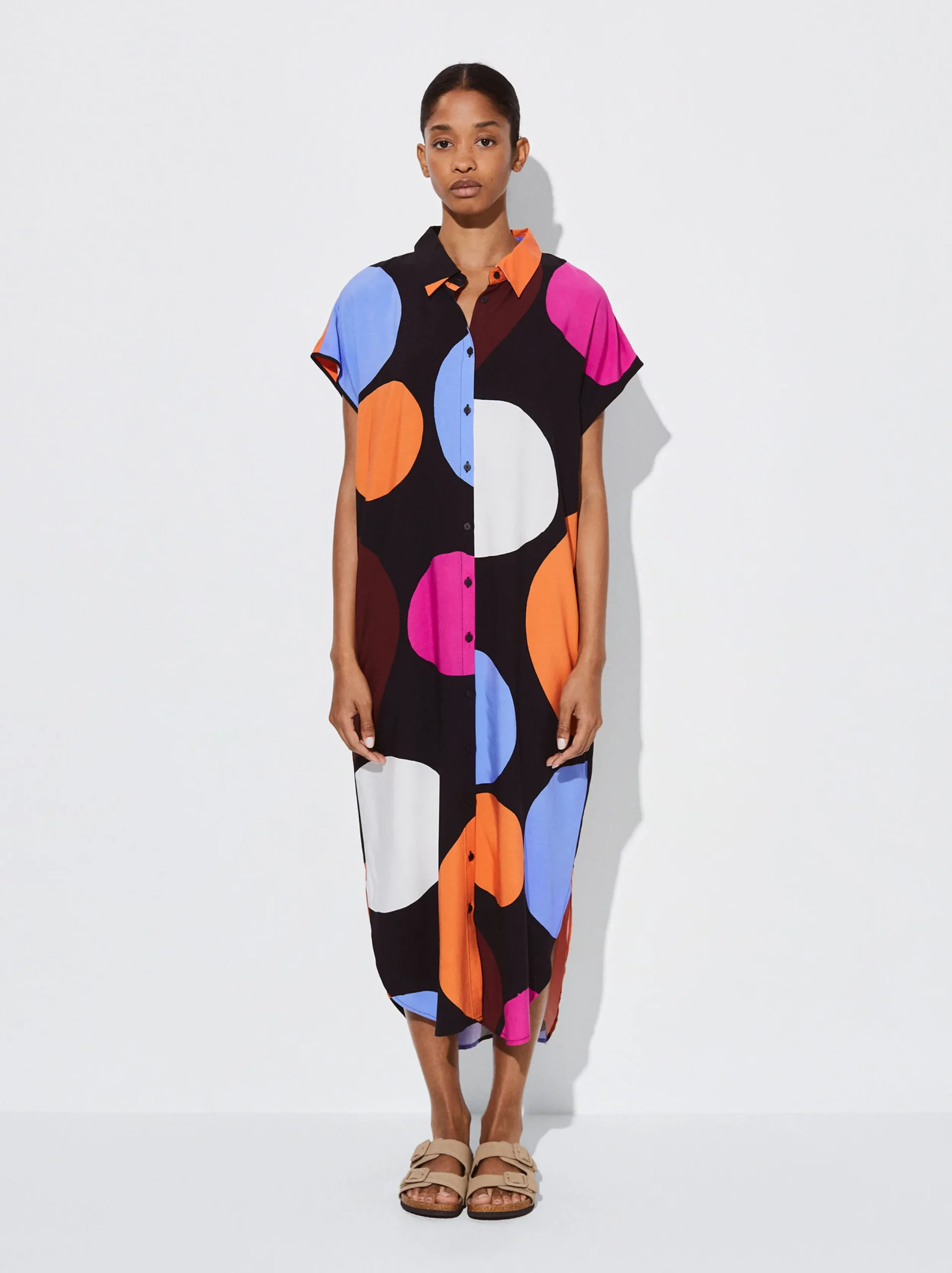 PARFOIS Vestido Camisero Estampado Multicor Clearance