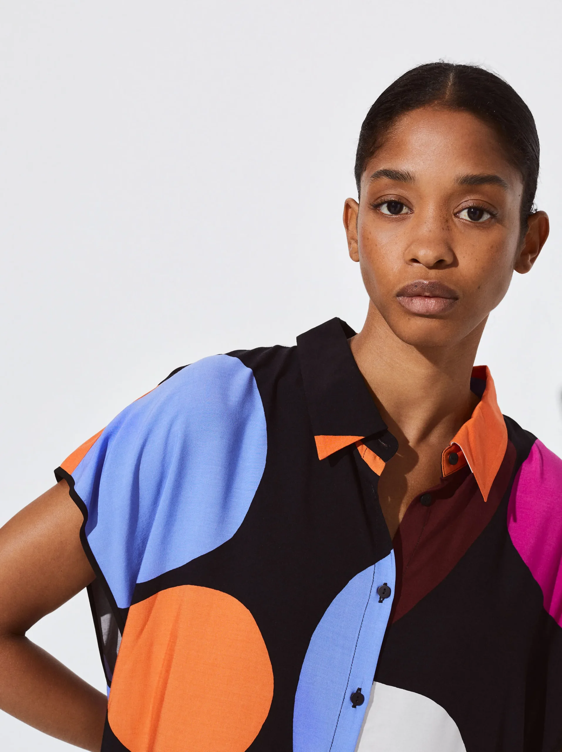 PARFOIS Vestido Camisero Estampado Multicor Clearance