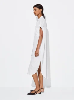 PARFOIS Vestido Camisero Lyocell Blanco Clearance