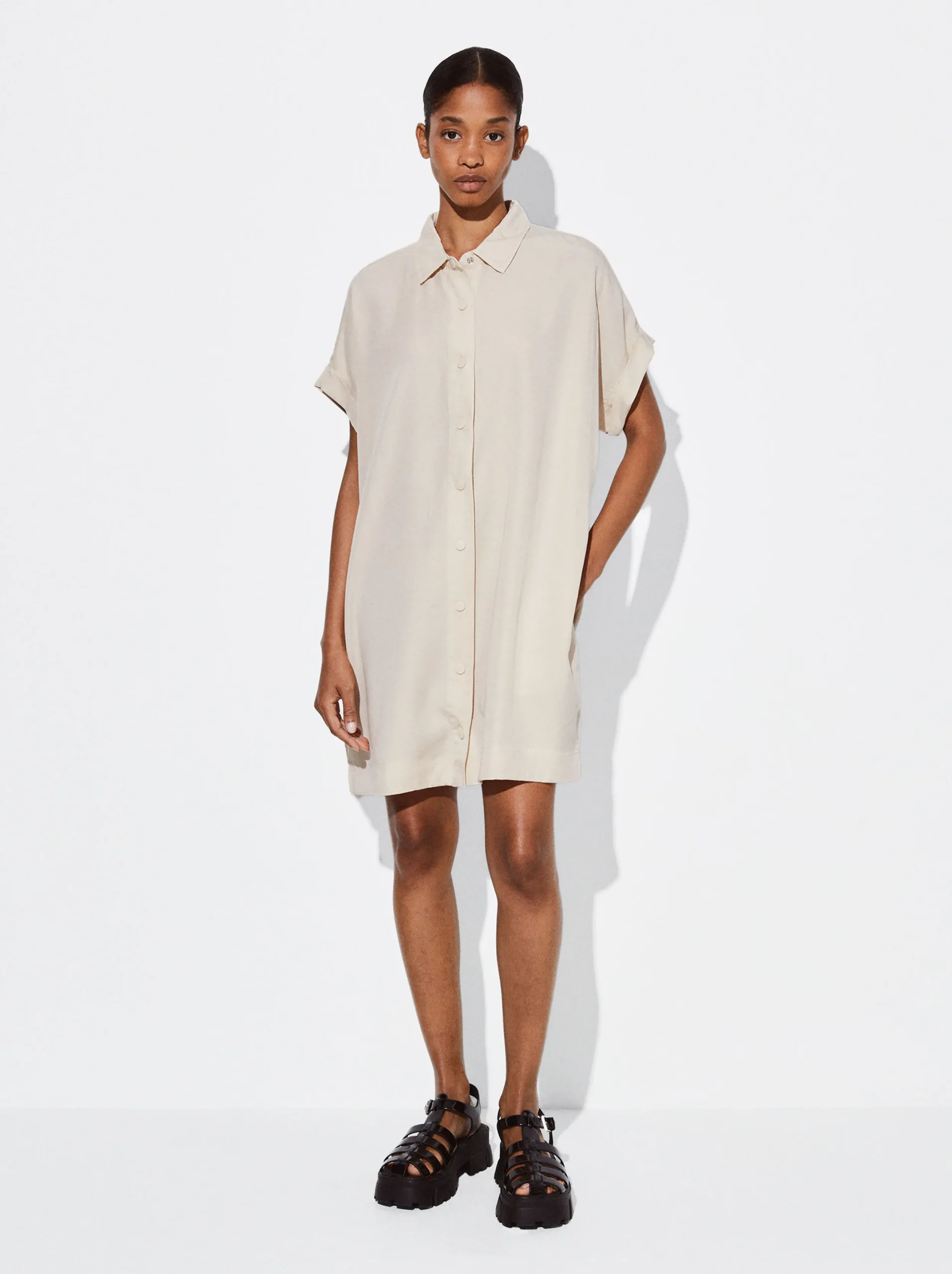 PARFOIS Vestido Camisero Lyocell Beige Store