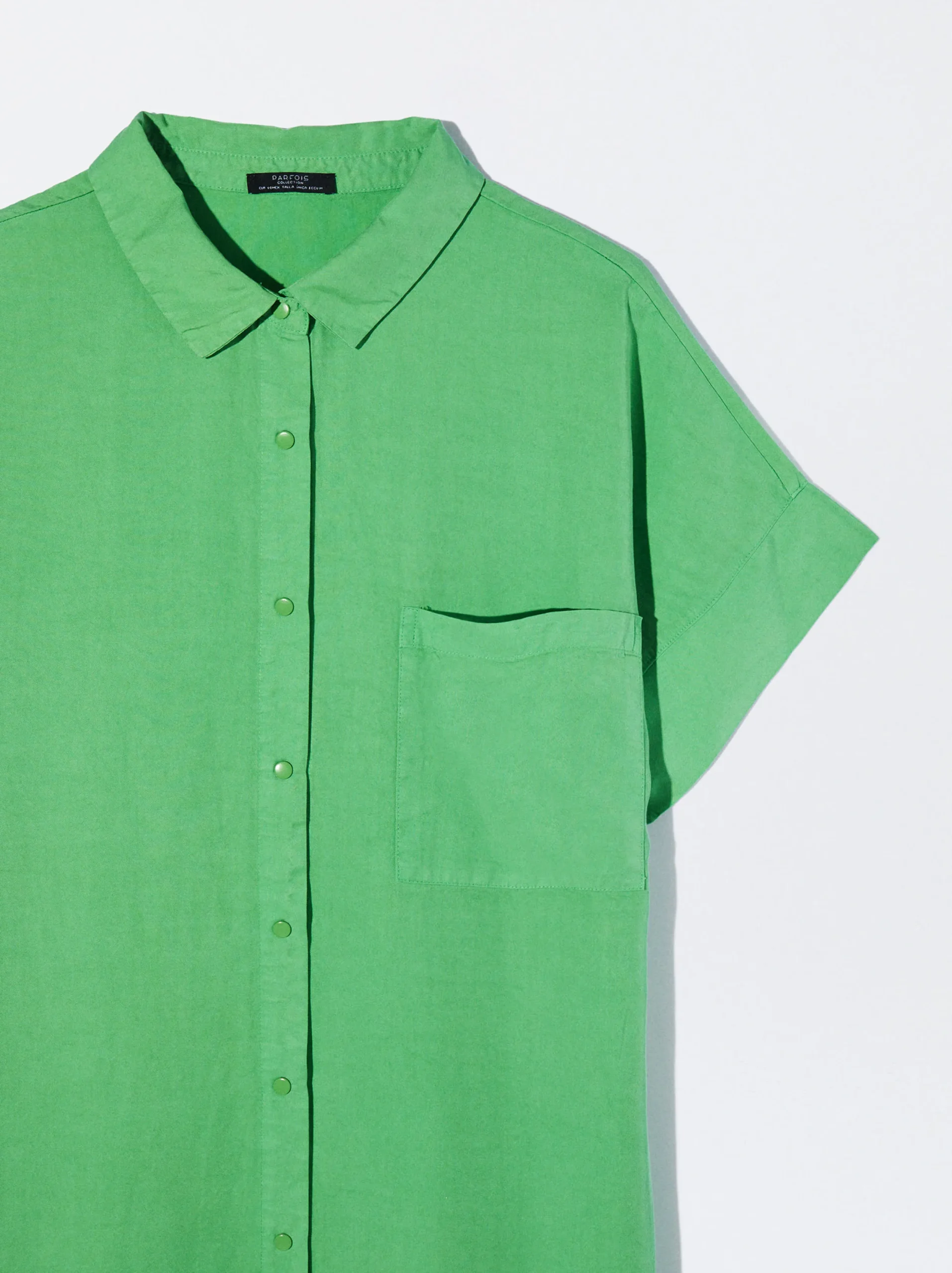 PARFOIS Vestido Camisero Lyocell Verde Shop