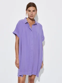 PARFOIS Vestido Camisero Lyocell Violeta Cheap