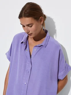 PARFOIS Vestido Camisero Lyocell Violeta Cheap