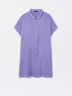 PARFOIS Vestido Camisero Lyocell Violeta Cheap