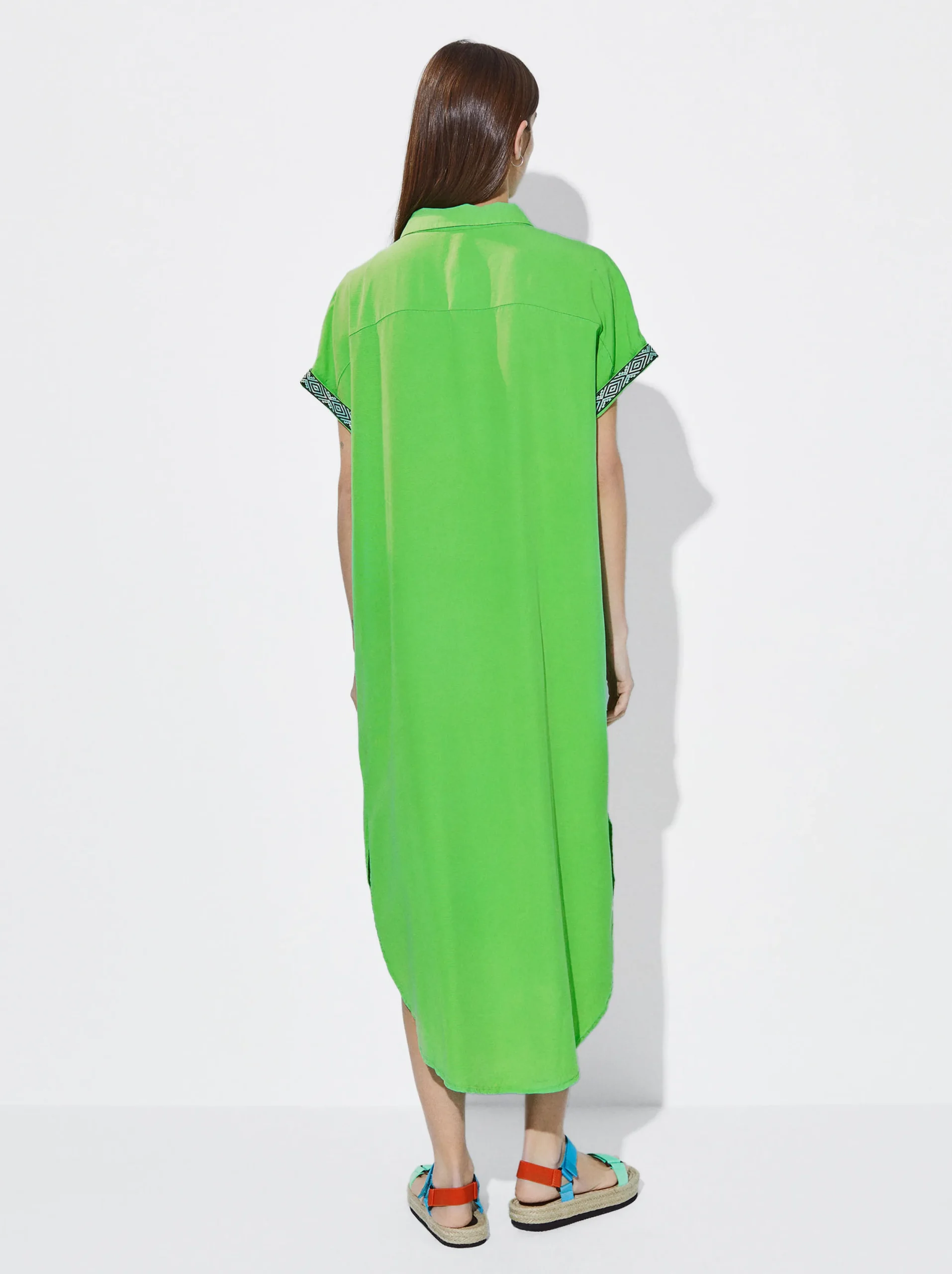 PARFOIS Vestido Camisero Lyocell Verde Best Sale