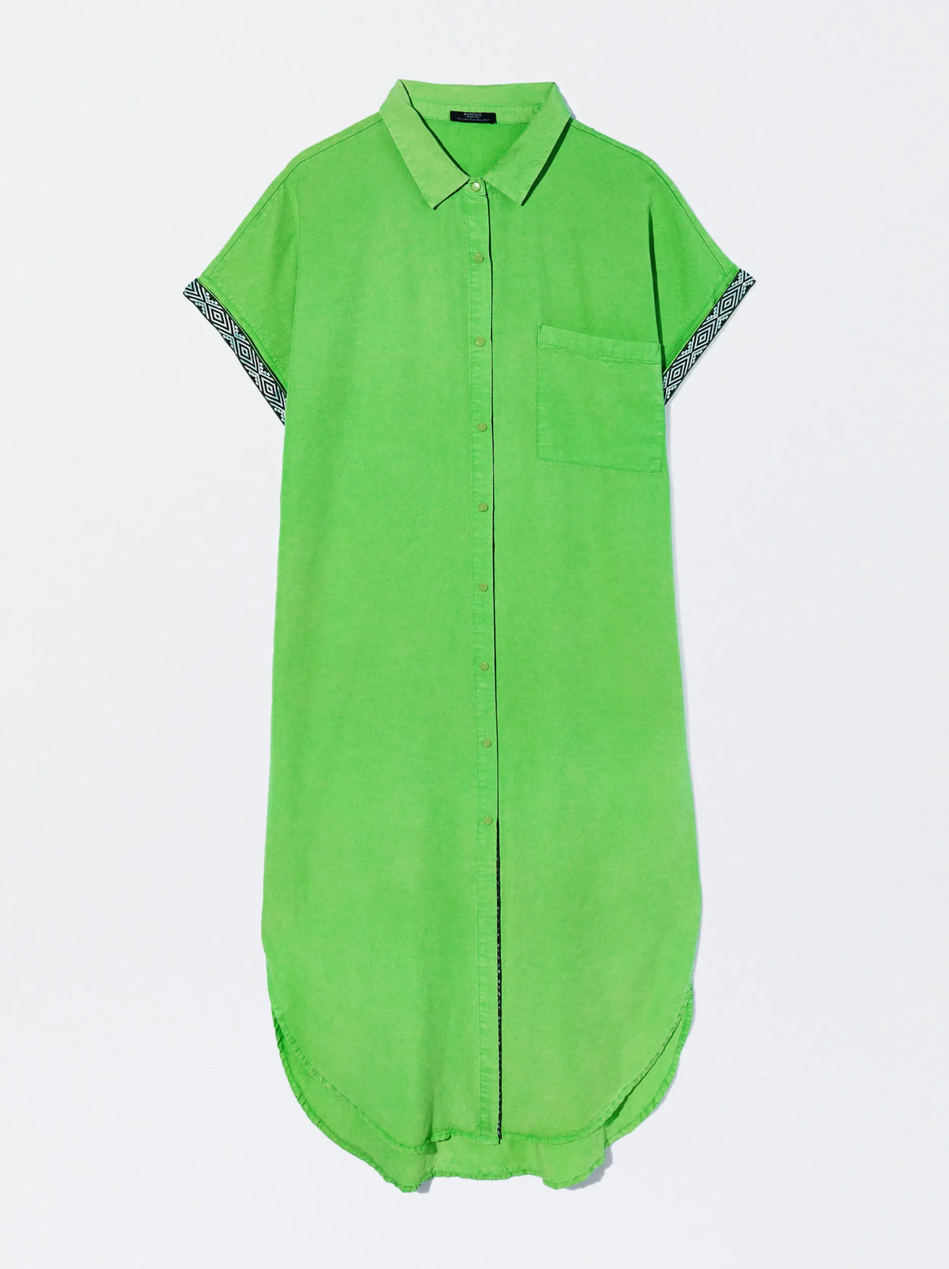 PARFOIS Vestido Camisero Lyocell Verde Best Sale