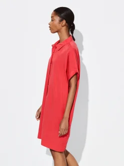 PARFOIS Vestido Camisero Lyocell Rojo Best Sale