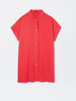 PARFOIS Vestido Camisero Lyocell Rojo Best Sale