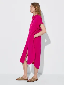 PARFOIS Vestido Camisero Lyocell Fucsia Fashion