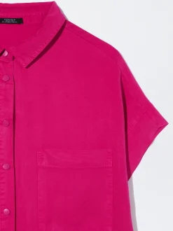 PARFOIS Vestido Camisero Lyocell Fucsia Fashion