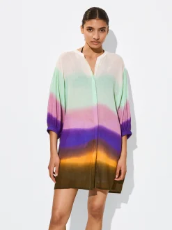 PARFOIS Vestido Camisero Tie-Dye Multicor Best Sale