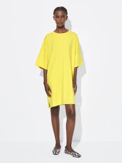 PARFOIS Vestido Corto Algodón Amarillo Clearance