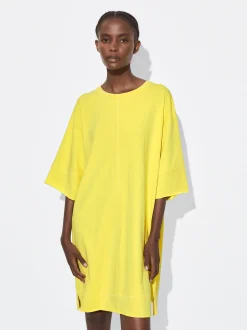 PARFOIS Vestido Corto Algod&oacute;n Amarillo Clearance
