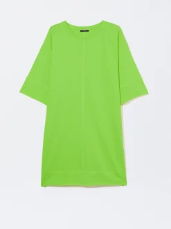 PARFOIS Vestido Corto Algod&oacute;n Verde Sale