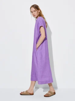 PARFOIS Vestido De Lino Violeta Sale