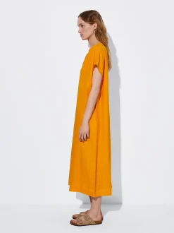 PARFOIS Vestido De Lino Naranja Best Sale